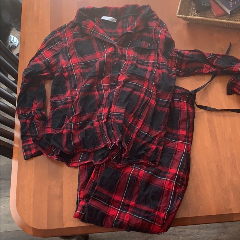 Matching flannel pajama set
